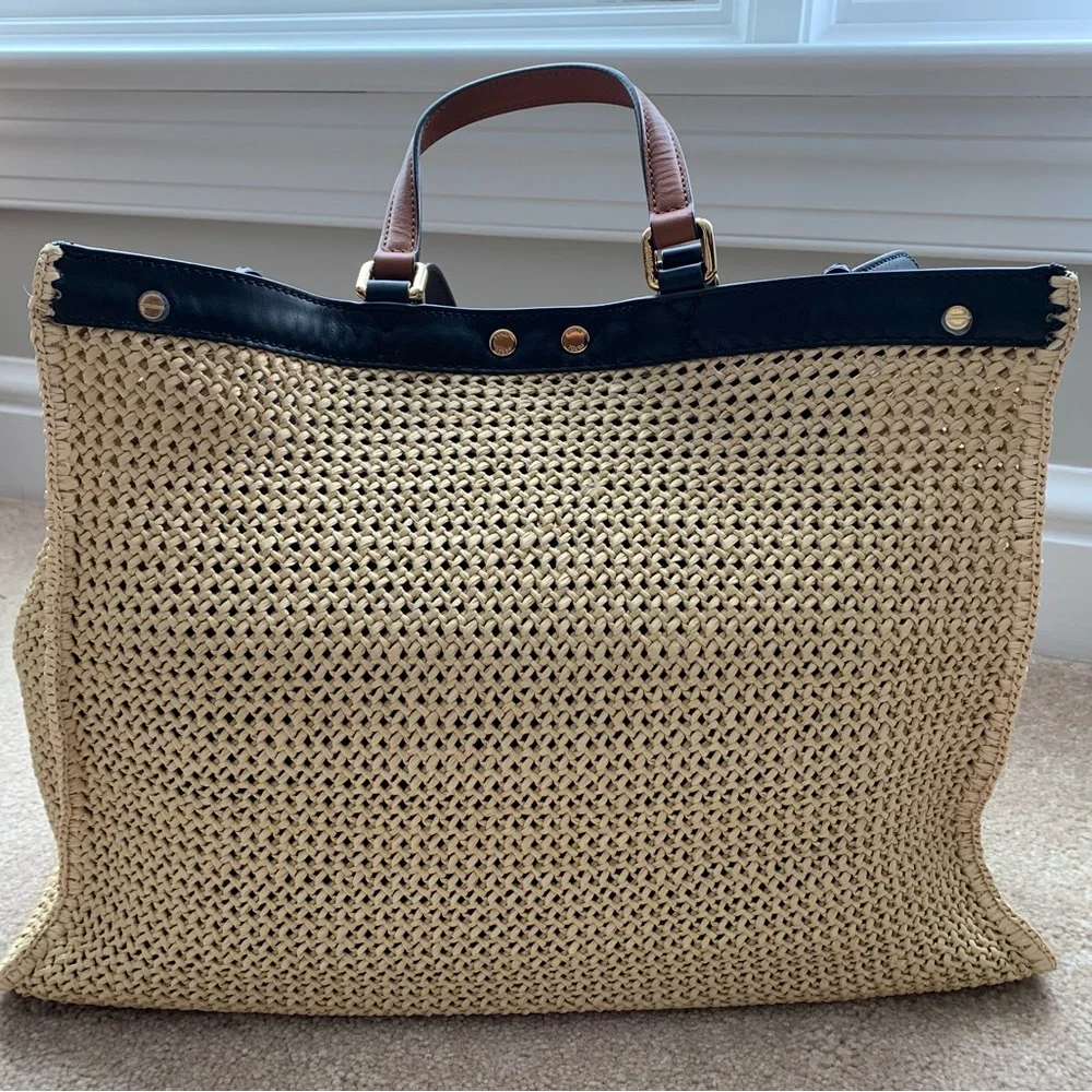 Fendi Raffia Vitello Macrame Large Peekaboo X-Tote - Picture 13 of 16